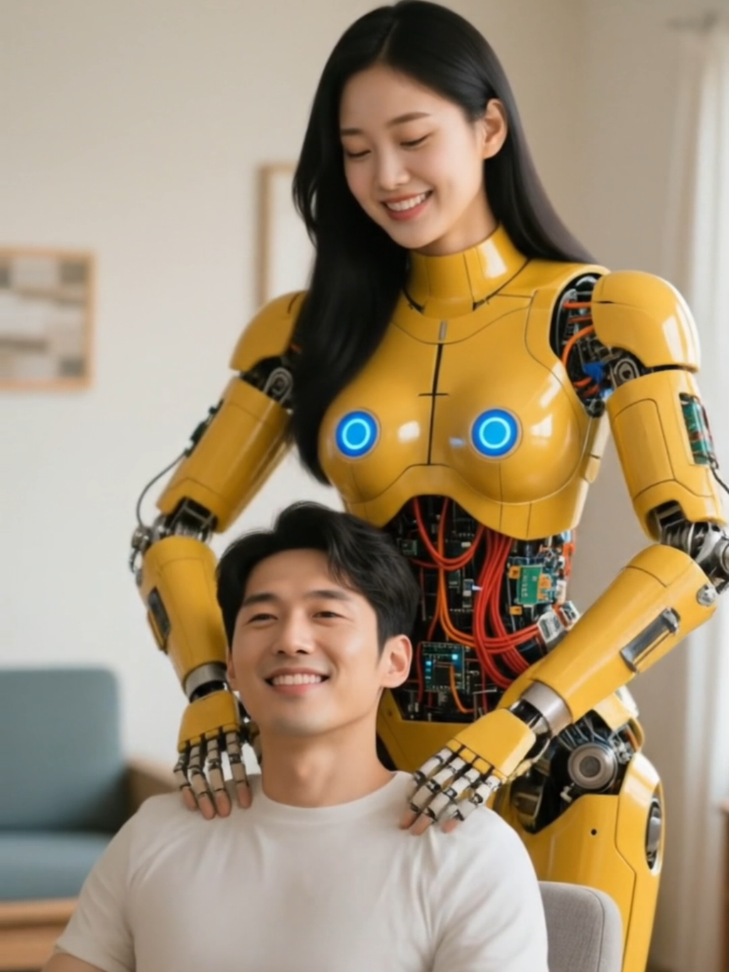 Robot Accompanies and Helps Man at Home #robot #humanoid #ai 