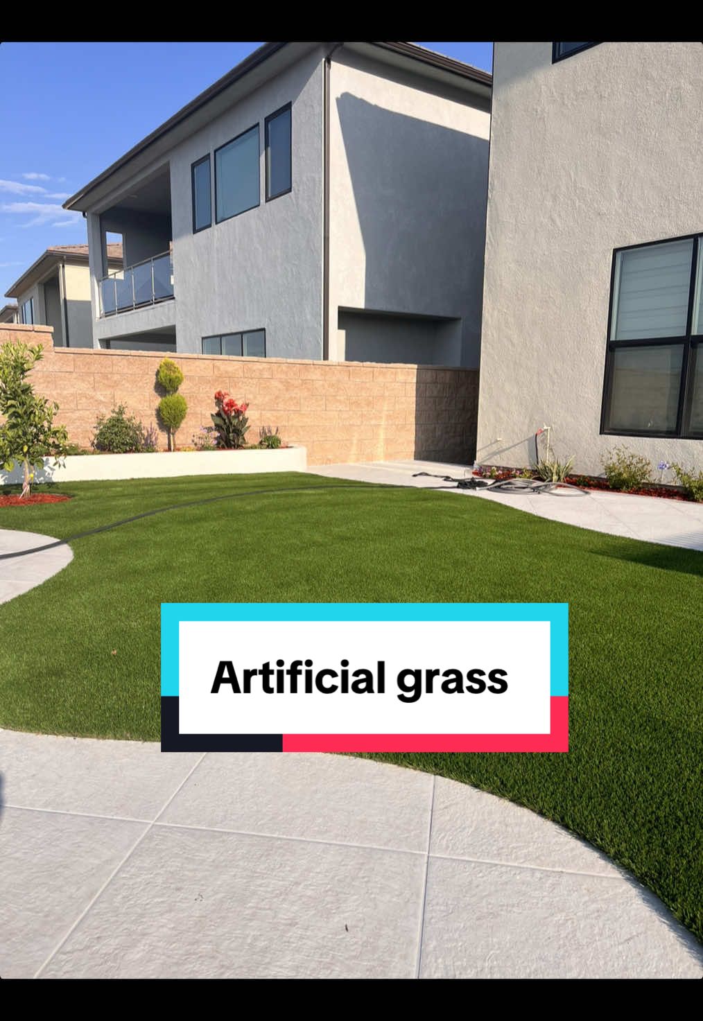 Project done #landscape #grass #sod #dream #goal #concrete #losangeles #plants #flowers #remodel #demolition 