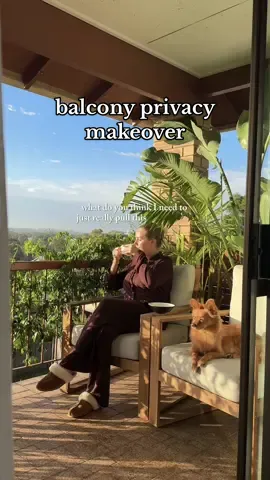 this balcony makeover was needed! 🌿 what else should I add?  #balconymakeover #balconyprivacy #homestyling #homedecor