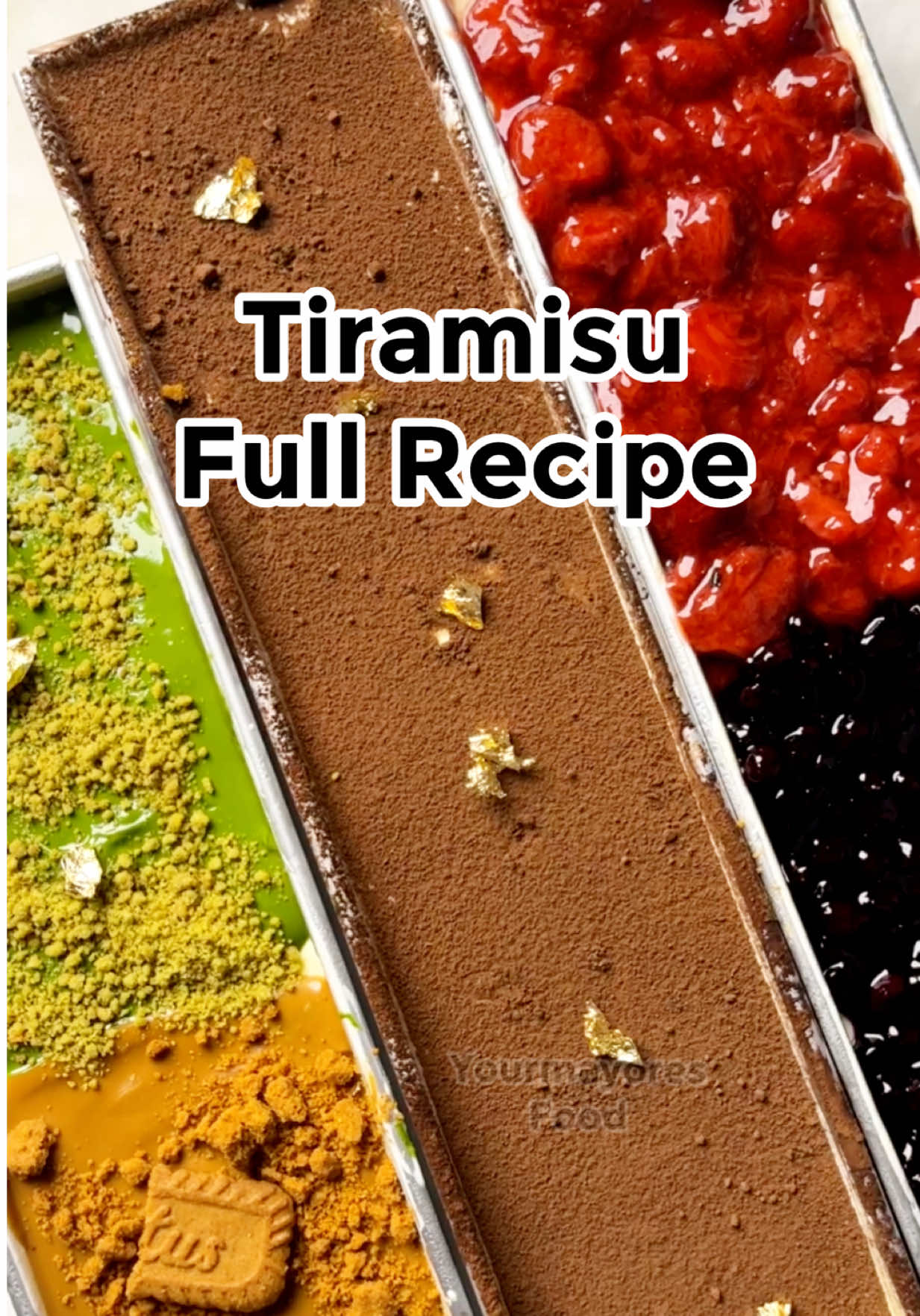 Tiramisu na Pangnegosyo Ingredients for 1 Recipe 1 pan kagaya sa video Set A (Coffee mixture) 1 and 1/2 cup hot water 2 tbsp instant coffee 1 tsp coffee emulco of hicaps (optional) 1 tsp vanilla 1 tbsp rhum (optional) set B (eggyolk mixture) 4 eggyolks 1/2 cup Sugar Set  C (Gelatine mixture) 2 tsp gelatine powder 2 tbsp water Set D 500 gram room temp Cream cheese or Mascarpone set E 300 ML Chilled All puspose cream Lady finger/Braoas/Savoiardi Variation of topping Strawberries 500 grams frozen strawberries 1/2 cup sugar  1 sliced ginger 1 tsp lemon juice Slurry cornstarch and water See previous video Blueberry topping 500 grams frozen blueberries 1/2 cup sugar 1 tsp lemon juice Slurry cornstarch and water Ano ang slurry pampalapot 2 tbsp water plus 2 tbsp cornstarch Biscoff topping Biscoff cracker crushed but not ground Biscoff spread microwave 10-15 secs para mag thicken Biscoff cracker cut into half Matcha topping Matcha collata glaze Plus Matcha crumble ( hicaps la kreiva) Enjoy!!! #tiramisu #tiramisurecipe #baking #bakingtiktok 