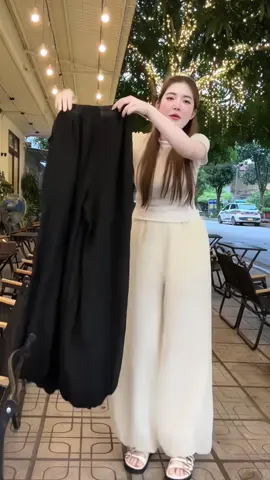 EMLYvn - Quần Tơ Đũi Ống Rộng Bo Gấu 2 Lớp Nữ #fyp #xh #outfit #xuhuongtiktok #thoitrangnu 