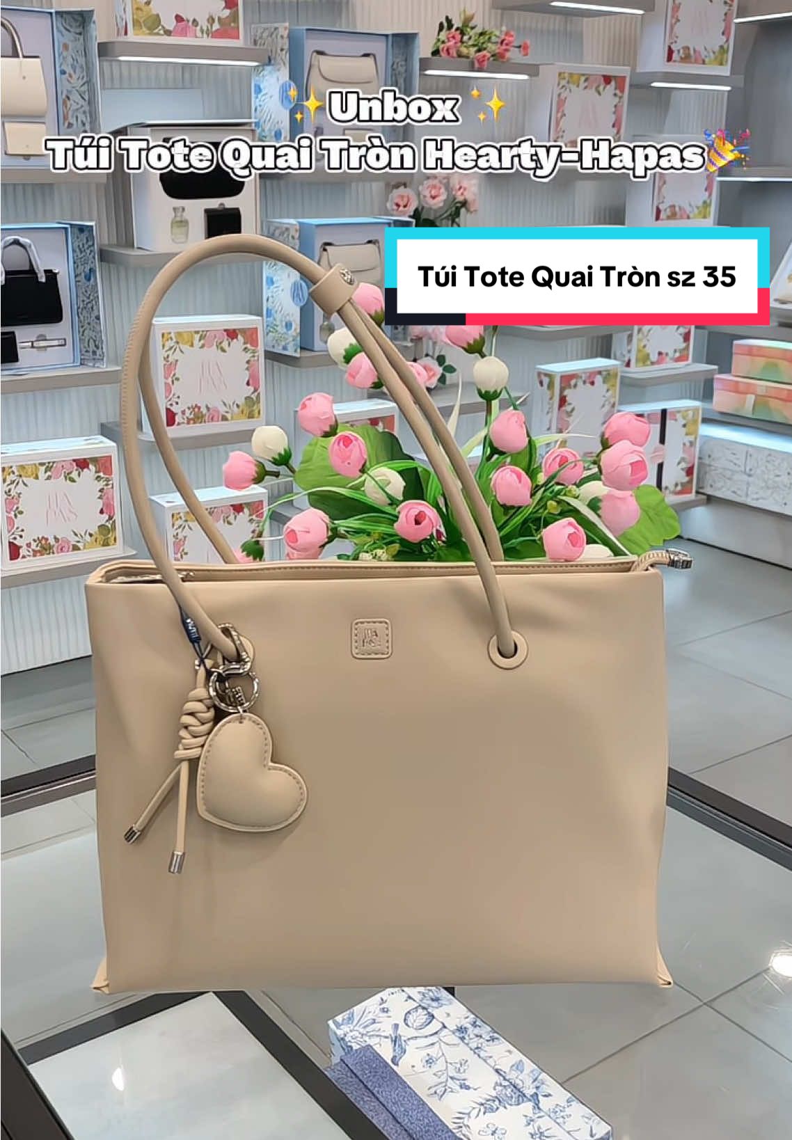 Túi Tote nữ Quai Tròn sz 35 _ Hapas🥰#unboxing #tuixach #quàtặng #xuhuong #xuhuongtiktok 