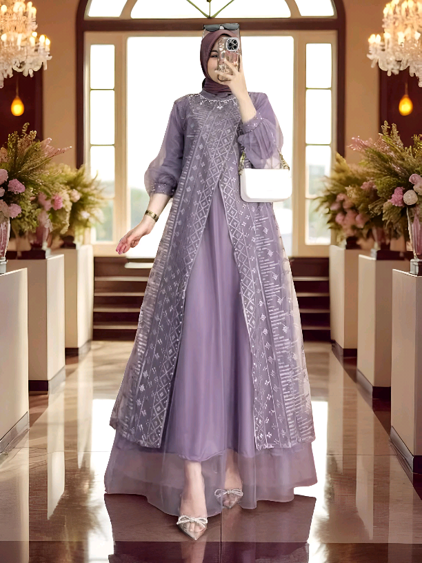 Keyla Gamis Pesta Maxi Terbaru Dress Brokat Mix Tille Premium Gaun Kondangan Warna Burgundy Terbaru Kekinian Ter elegant#gamispesta #dressbrokat #gaunkondangan #gamipestakekinian #asiaofficialstore 