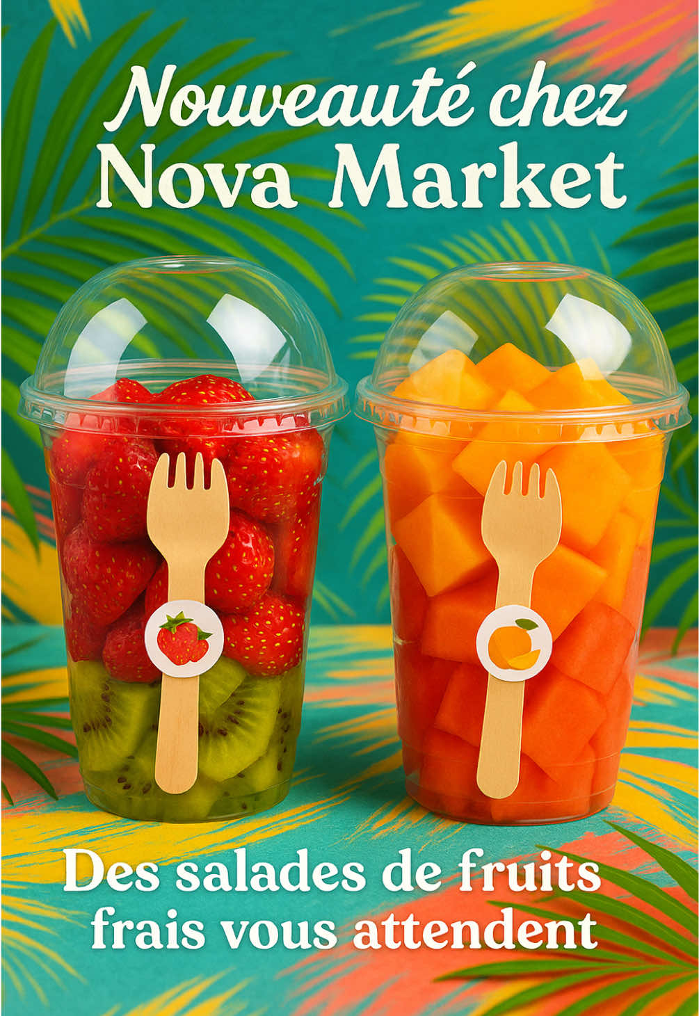 🍓🥝 Nouveauté fraîche chez Nova Market ! 🍉🍈 Découvrez nos salades de fruits maison, prêtes à déguster. Parfaites pour une pause saine et gourmande ! 😋 ✅ Fraîcheur garantie ✅ Prêtes à emporter #SaladeDeFruits#FraisDuJour#HealthySnack#fruit#fruitsalad#toulousefood#FoodLover#healty#fresh#fruitlover#toulouse#toulousemaville#pourtoi 