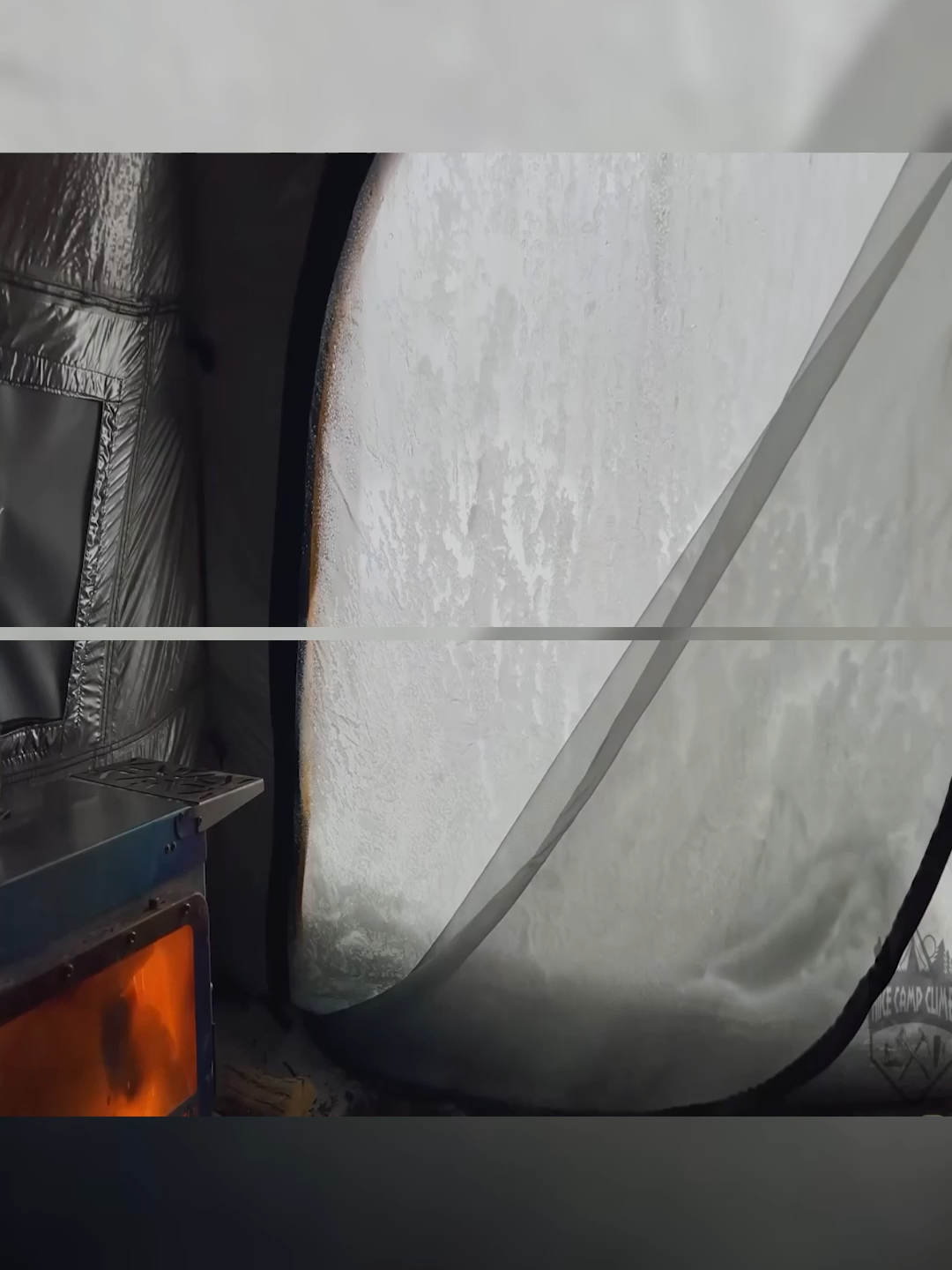 Hot Tent Camping In A Blizzard #asmr #build #camp #camping #survival #shelter #wildlife #viral #fyp #bushcraft #bushcrafting