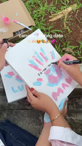 katanya yg mahal itu bkn canvas nya, tpi kenangan di dalamnya🥹☹️ #fyp #canvaspainting #dateideas #handpainting #canvasdate 