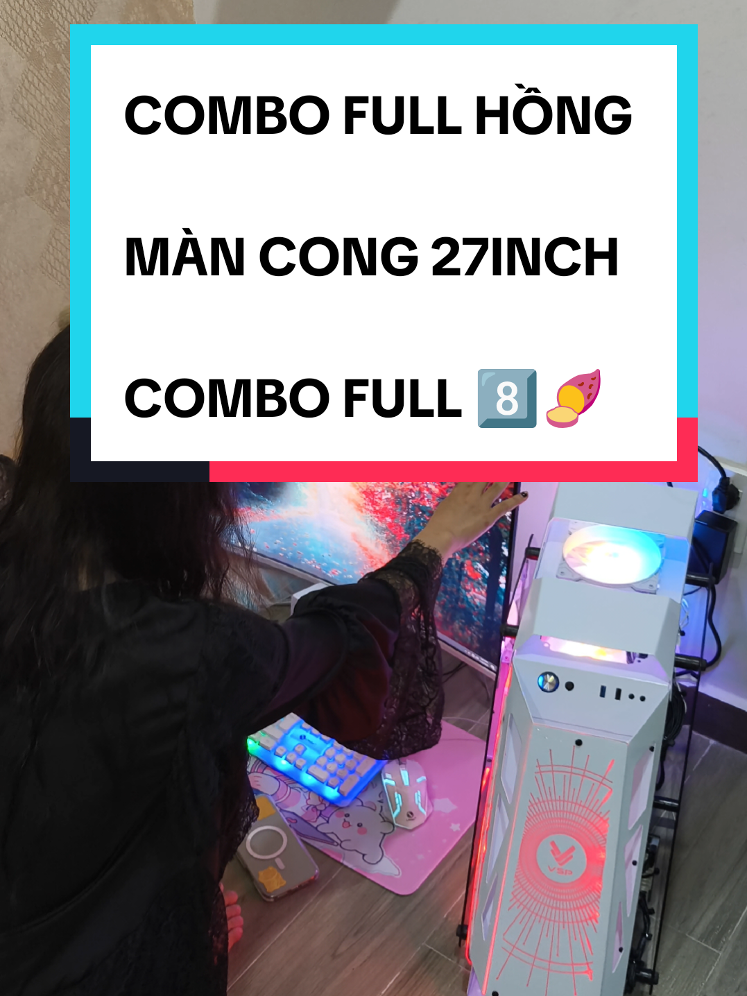 Trọn bộ full trắng, màn cong 27inch cho chị gái chơi game làm việc mượt mà... Trọn bộ full chỉ hơn 8️⃣🍠 Quá đẹp luôn! #maytinhgiare #maytinhchoigame #maytinhbang #pc #cpu #pcgaming #pcgamingfullbo #xh #xhtiktok 