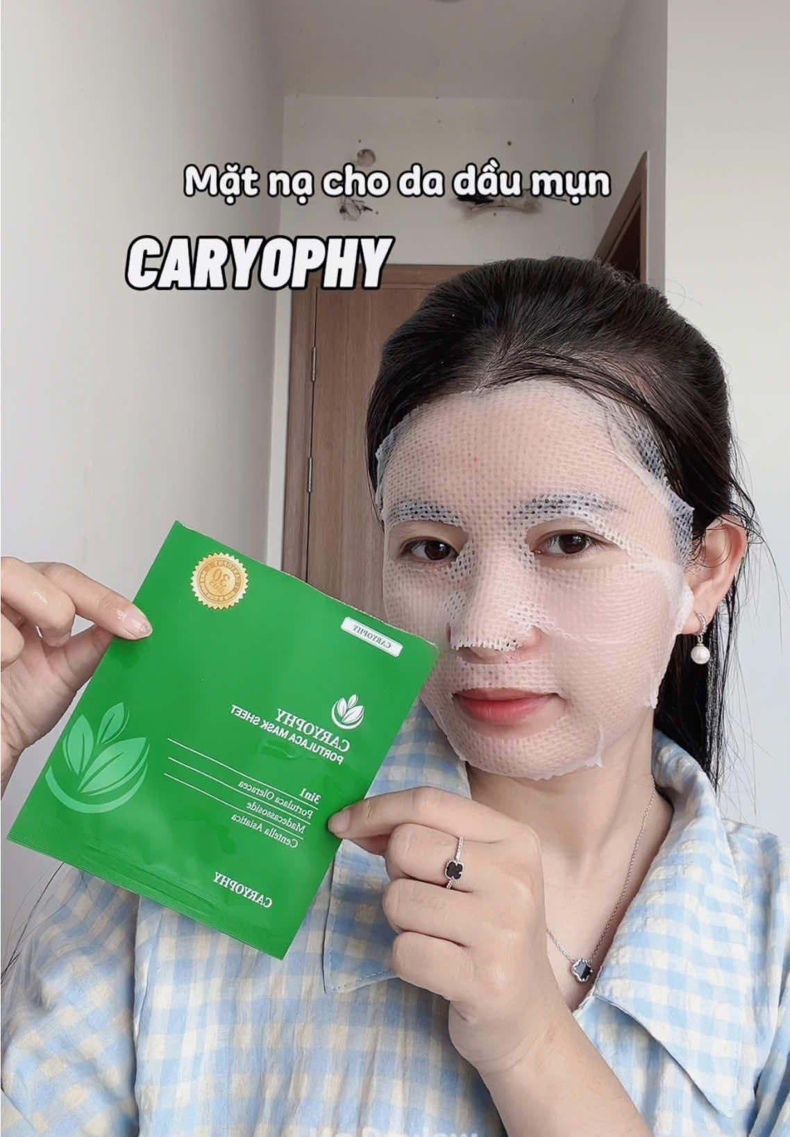 Mặt nạ Caryophy chân ái cho da dầu mụn, mụn viêm 🌿🍃 #hgreview #caryophy #matnacaryophy #caryophymask #matnadadaumun 