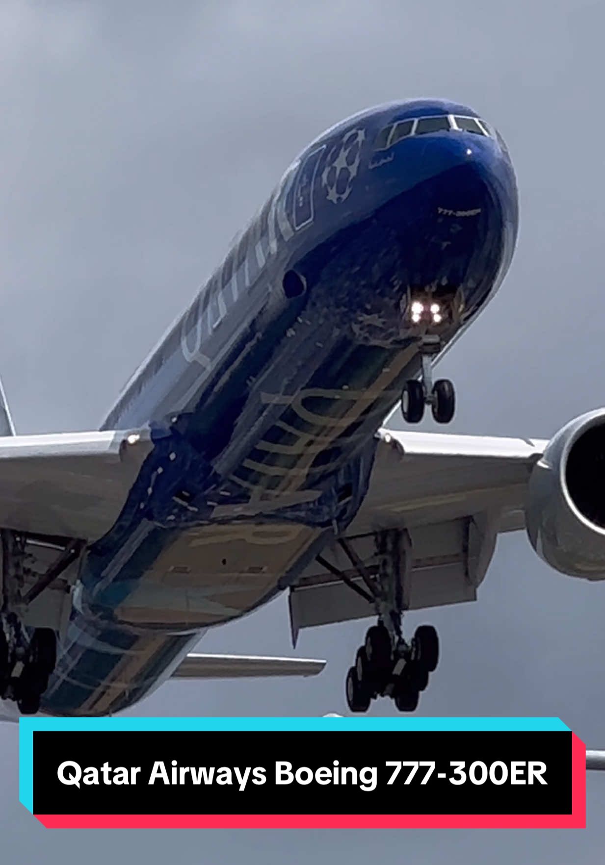@Qatar Airways (Champions League Livery) Boeing 777-300ER ✈️🇶🇦 #qatarairways #boeing #boeing777 #aviation #airplane #planespotting #landing #airport #heathrow 