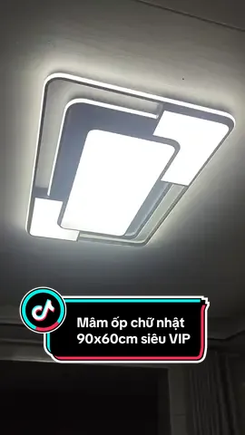 Mẫu mâm ốp chữ nhật 90x60cm siêu hiện đại luôn ạ... Đèn công suất 90w.. Có 3 màu ánh sáng hiện đại.. #den #lamp #dentran #denoptran #denoptranphongkhach #denmamop #denmamoptran 