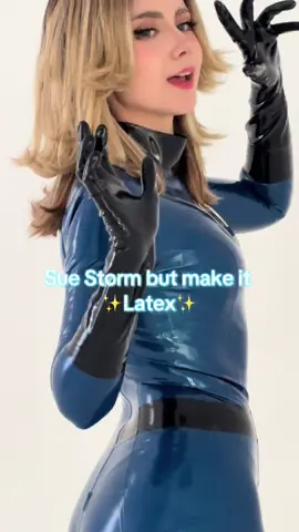 My Sue Storm latex cosplay is here! 💙 I'm really excited for the Fantastic Four movie! #takemymind #suestorm #suestormcosplay #latex #latexcosplay #Cosplay #fantasticfour #fantasticfourcosplay #Marvel #marvelcosplay