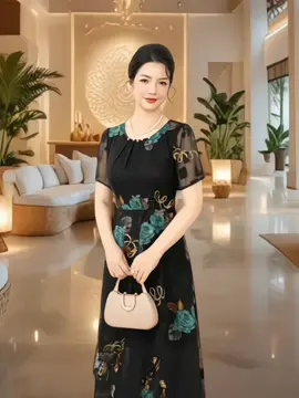 Đầm trung niên LYBEE LV967 quà tặng mẹ chất liệu voan hoa cao cấp, sang trọng thoảng mát nữ. #thinhhanh #xuhuong #thoitrang #dotrungnien #quatangme #đâmtrungnien #tiepthilienket #xuhuongtiktokk #đâmxoe #damxinh 
