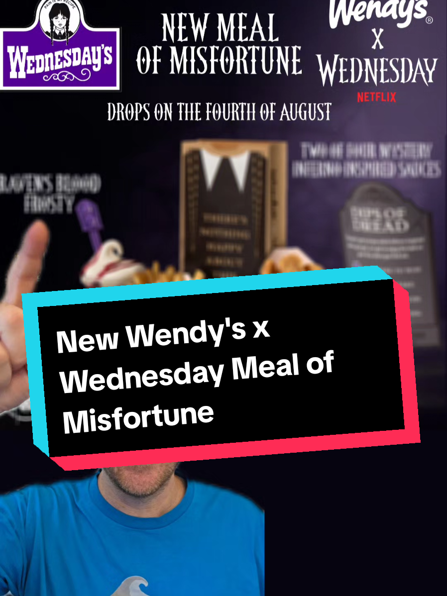 Wendy's went all out for the new Wednesday Meal of Misfortune collab! It has four new Dips of Dread dipping sauces along with a new Frosty. Are you going to be trying this one? #wendys #fastfood #wednesday #wednesdaynetflix #FoodLover 