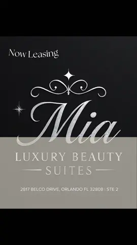 Secure your own luxury space and elevate your beauty business 💼✨ Your clients deserve a luxury vibe so do you. 🖤 “Level up your hustle. This is your sign.” ✨ “Luxury suites made for beauty bosses.” 📍 “Your chair. Your clients. Your rules.” 👑 “Be your own boss in a space that matches your energy.” 🚪 “Private. Polished. Professional. Just how you like it.” 💅🏽 “Salon suites that feel like success ✨ NOW LEASING ✨ Your dream salon space is waiting! 📍 2817 Belco Drive, Orlando, FL ✔️ 24/7 Access ✔️ Keyless Entry ✔️ Fully Furnished ✔️ Wifi + Break Room Starting at $200/week 💅🏽 📞 347-856-1285 📧 mialuxurybeautysuite@gmail.com DM or call to book your tour today! 