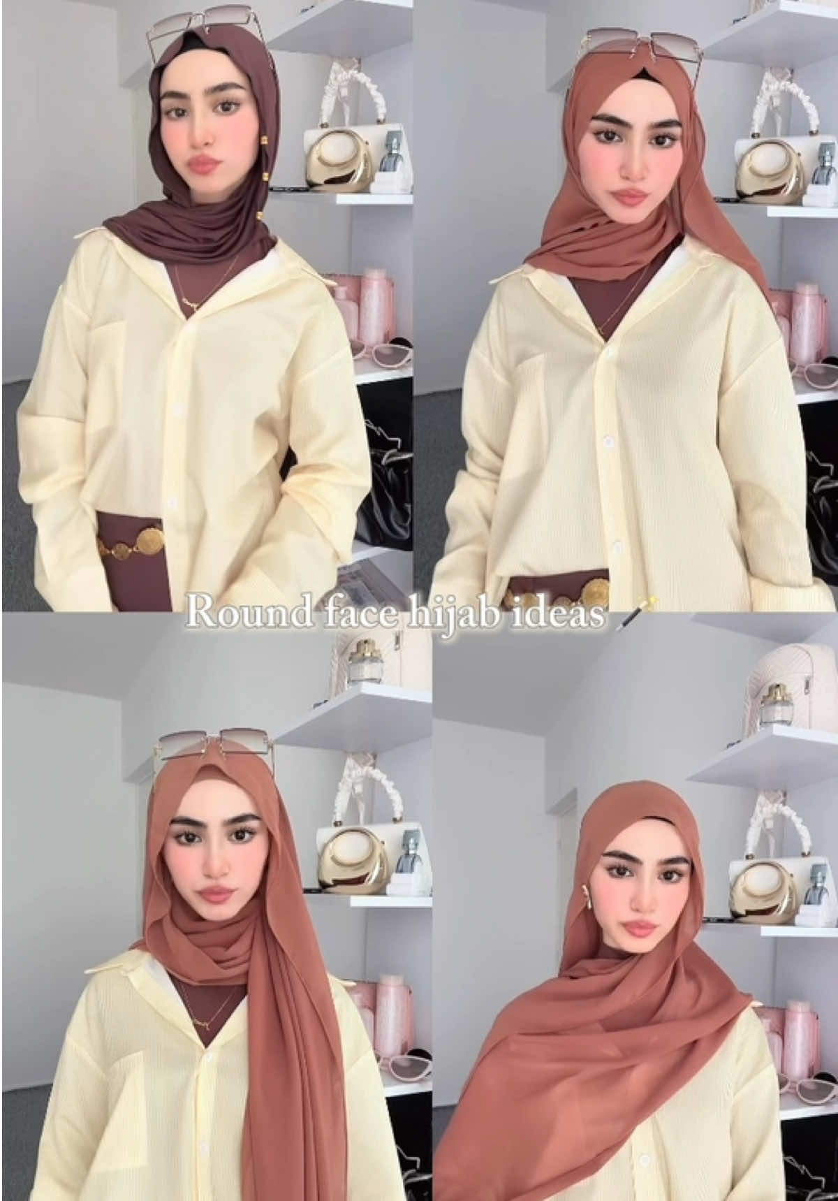 ایده های حجاب برای صورت گرد 🫠🫶🏻 ________ #foruyou #virale #hijabtutorial #hijabstyle #roundface 