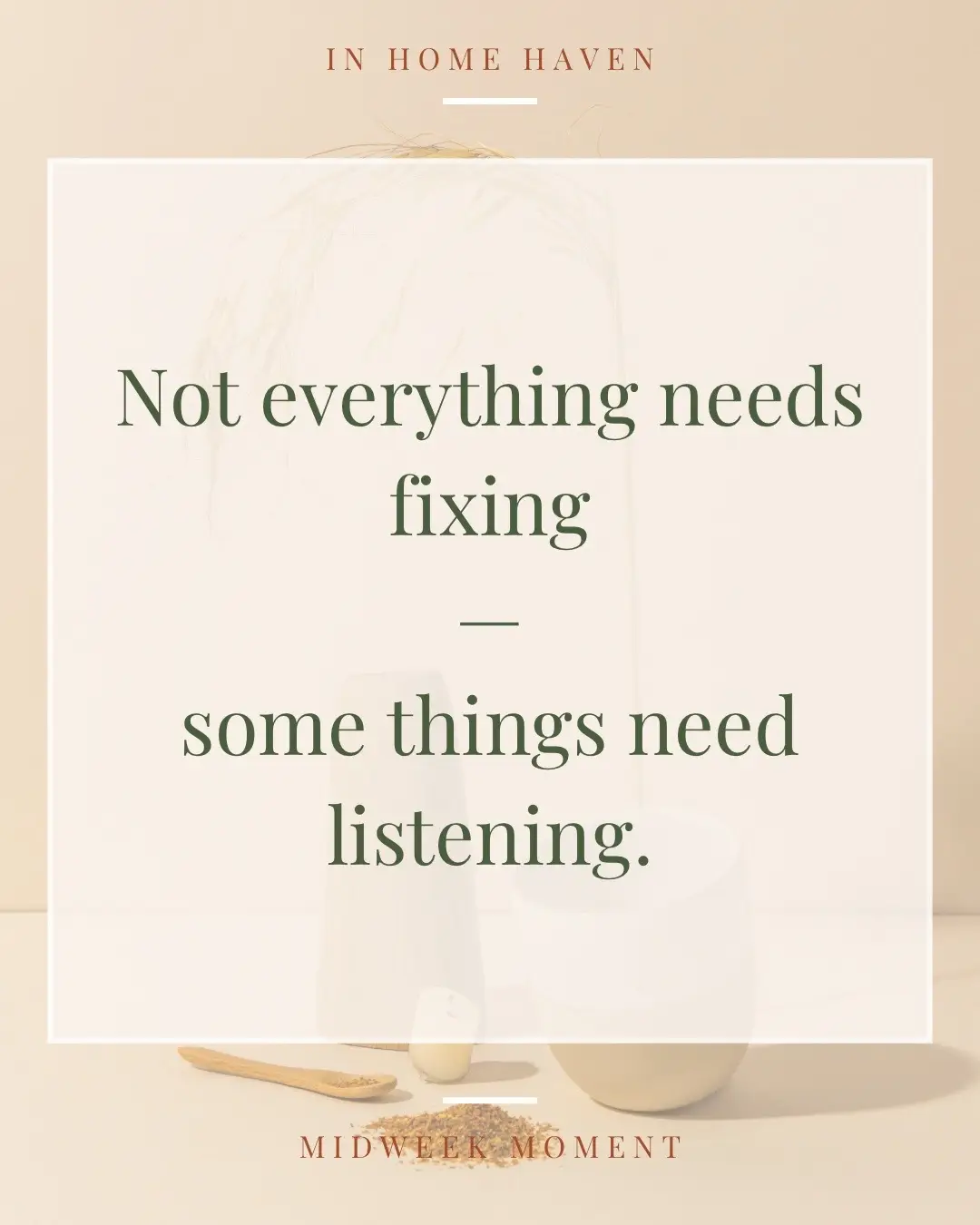 Not everything needs fixing—some things need listening. “There is more wisdom in a moment of silence than in hours of thought.” — Unknown Lately, I’ve been reminded that presence is powerful. That I don’t always need to rush in with answers or solutions. Sometimes the most healing thing we can do is simply be there—with ourselves, with others, with whatever is. Where in your life are you being invited to just be? 🍵 Leave a comment if you’re sitting with silence today. #MidweekRitual #InHomeHaven #creatorsearchinsights #MindfulMoments  #quotes   
