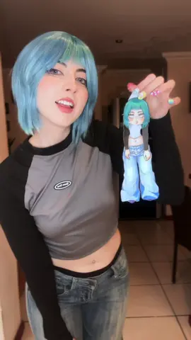 Con la mini me 🫡✨ .. .. .. #paperdoll #bluehair #egirl #anime #draw #drawings #animetiktok #animedrawing 