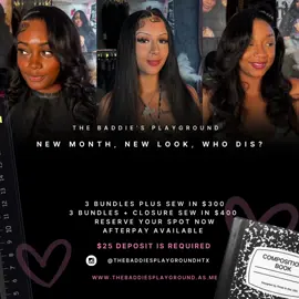 August bookings are OPEN 🤭📚✏️ Grab your pencils & mark your calendars — it’s back to school and back to low-maintenance slayage! ✨ Hair-included sew-ins are officially live with Afterpay available! ✨ 💁🏾‍♀️ $300 – 3 bundles (up to 26”) + sew-in 💁🏾‍♀️ $400 – 3 bundles (up to 26”) + 2x6 closure (up to 18”) + sew-in Limited spots. First come, first served. Book directly on the site now! See you soon? 🤭💇🏾‍♀️ #HoustonHairstylist #HairIncluded #BackToSchoolSewIn #LowMaintenanceSlay #BookNow 