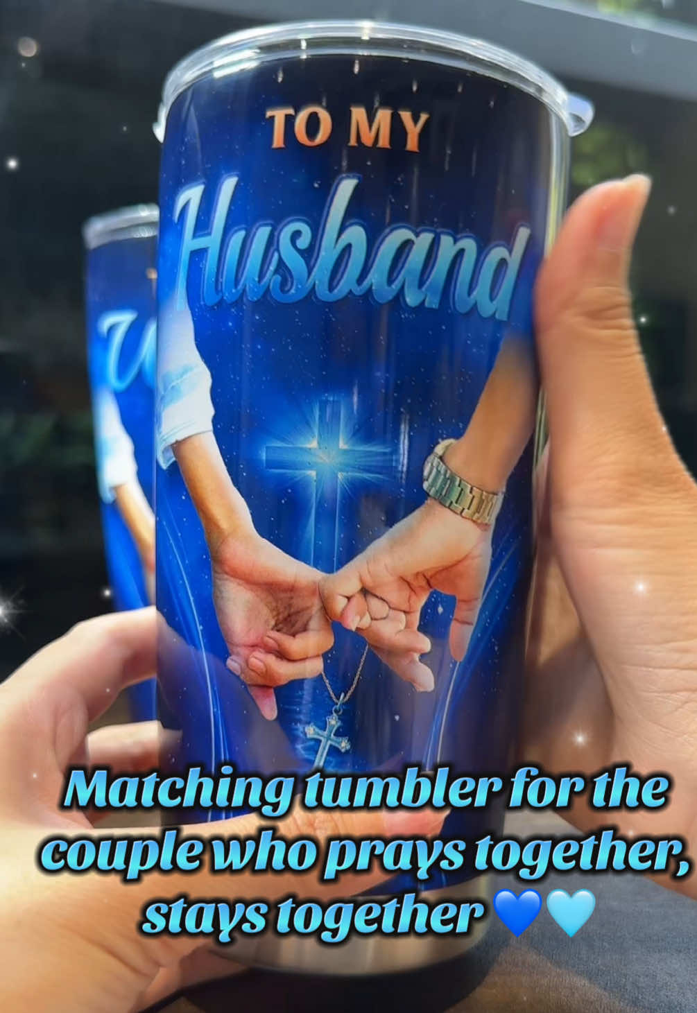 When faith is at the center,  Love never fades 💙🩵 #tumbler #20oztumbler #anniversarygift #husbandwife #giftforwife #tomywife #giftforhusband #tomyhusband #coffeecup #christiancouple #fyp #pawfecthouse 