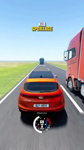 Which Car Overtake The Truck Safely? #beamngdrive #car #peugeot308 #volkswagengolf4 #kiasportage #fyp #foryou  @VEO🏅 