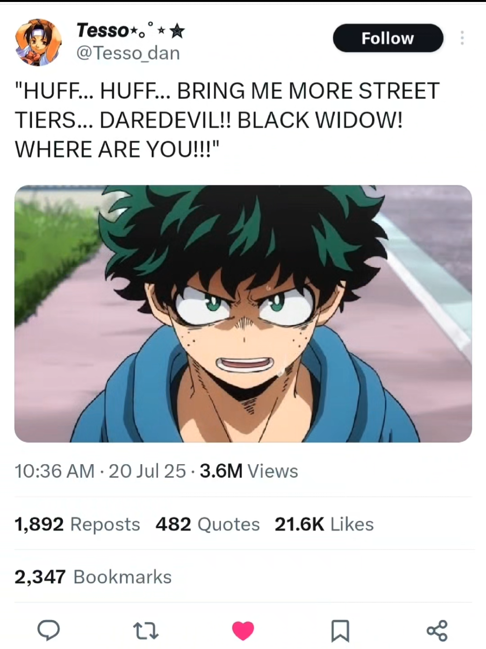 Deku literally couldn't come out without being slandered. If he lost, people would say he's fodder, but since he won now he's a bully.  I really don't care but it's so funny these street tier bully memes.  Like Deku why are you smurfing? 😭😭😭 #greenscreen #blackpurist  #deathbattle #Deku #marvel #streettier  #myheroacademia #mha #bnha #voiceacting  #dekuvsmiles #dekumemes #powerscaling 