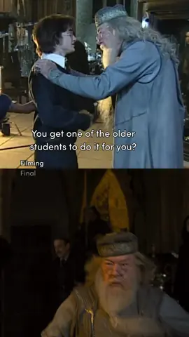 the calmest moment in cinema like you've never seen it before #harrypotter #dumbledore #didyouputyournameinthe #gobletoffire #bts