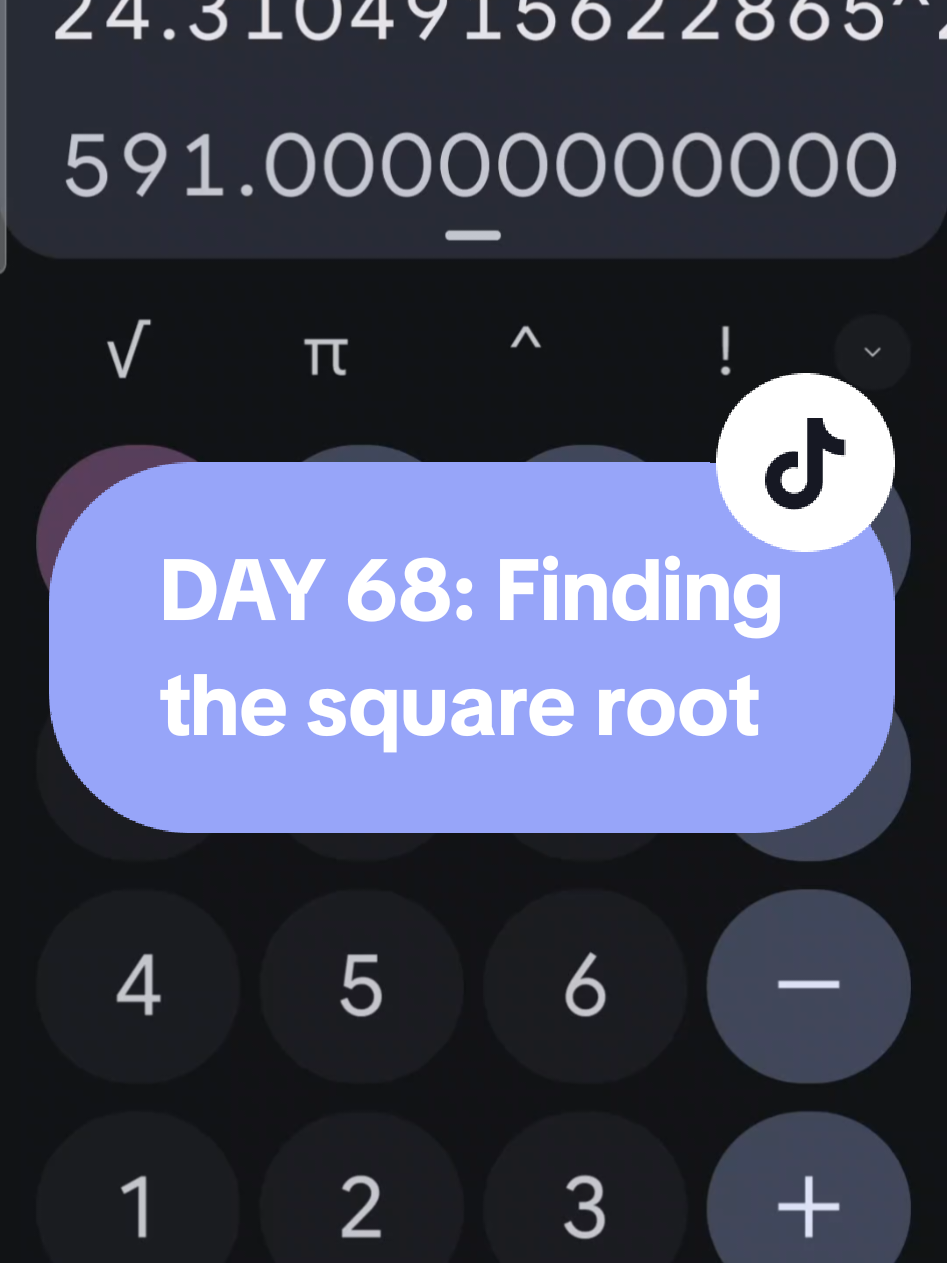 Replying to @hasb.9 Finding the square root of a number but without using the square root. - DAY 68 #fyp #foryou #math #calculator #justhypix 