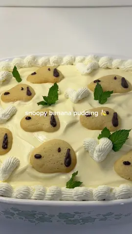 i said no more snoopy bakes but i fear that will never happen. snoopy banana pudding!! (ib @Michelle Lu) #snoopy #aestheticbaking #baking #bananapudding 