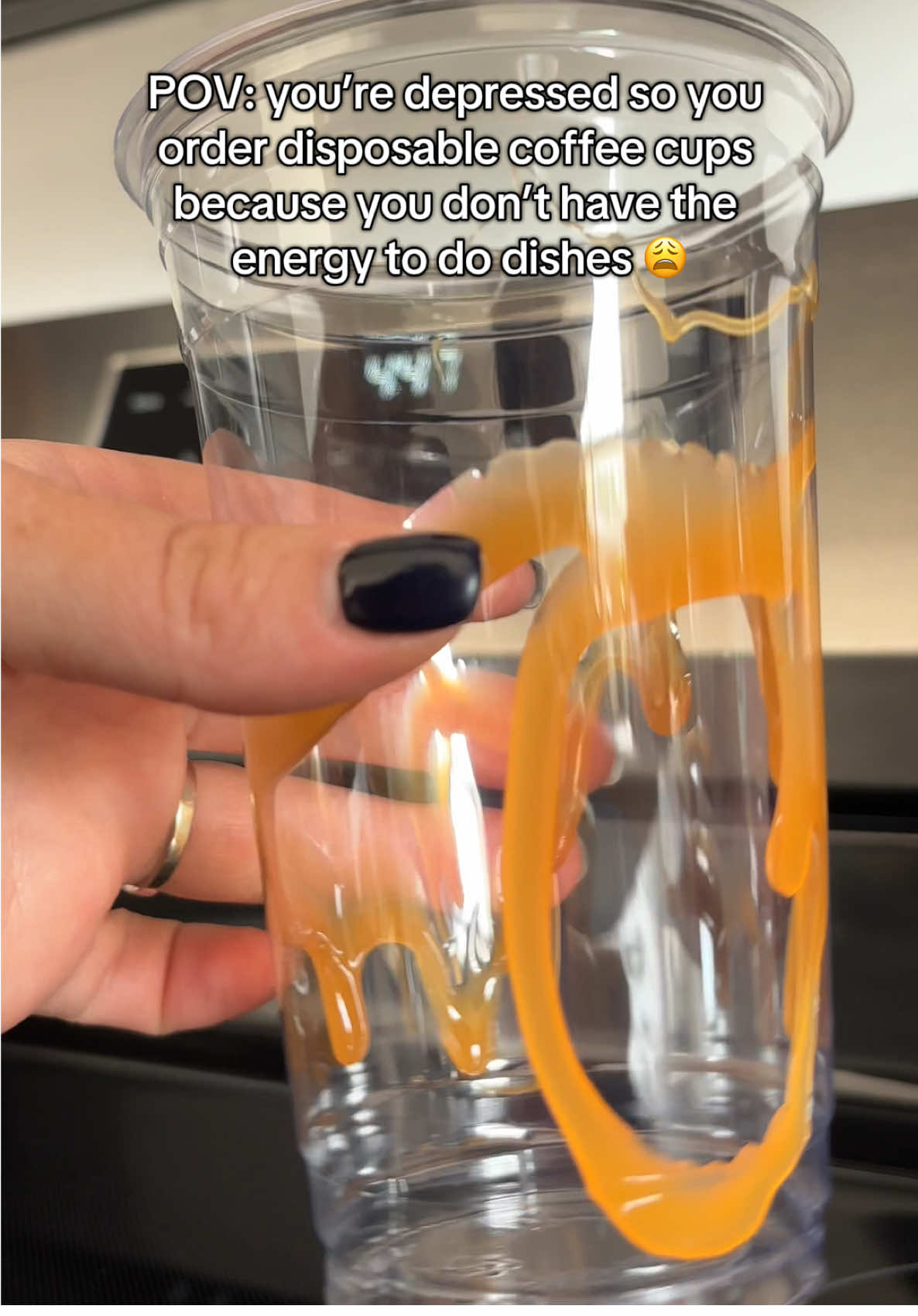 I was always against disposable dishes and cups but some days they save my life so no judgement please 😭 #disposablecups #disposablecup #coffeelover #icedcoffee #depressionawareness #mentalhealthmatters 