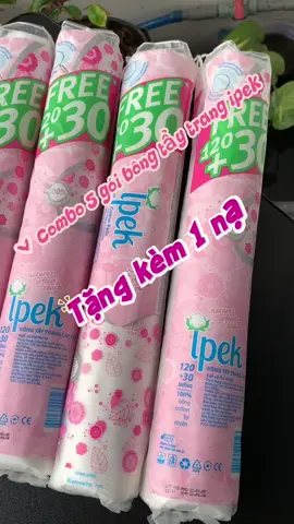 Combo 5 gói bông tẩy trang ipek 150 miếng tặng kèm 1 nạ giá vừa hời lại còn tặng kèm nữa mấy pồ ơi#bongtaytrangipek150mieng #bongtaytrangipek 