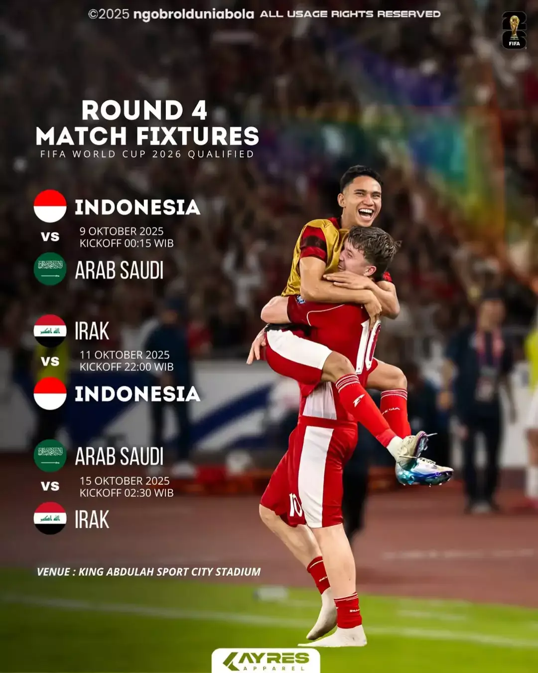 AFC resmi merilis jadwal putaran 4 kualifikasi piala dunia 2026. timnas Indonesia akan berjuang di grup b bersama Saudi Arabia🇸🇦 dan irak🇾🇪 bisakah timnas Indonesia mencetak sejarah dan melangkah lebih dekat ke piala dunia?🦅.  #timnasindonesia🇮🇩 #garudaindonesia #kualifikasipialadunia2026 #arabsaudi #iraq #foryou #4upageシ #fyp 