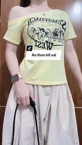 Áo thun trễ vai #xuhuong #xh #myoutfit #aothun #aothuntrevai 