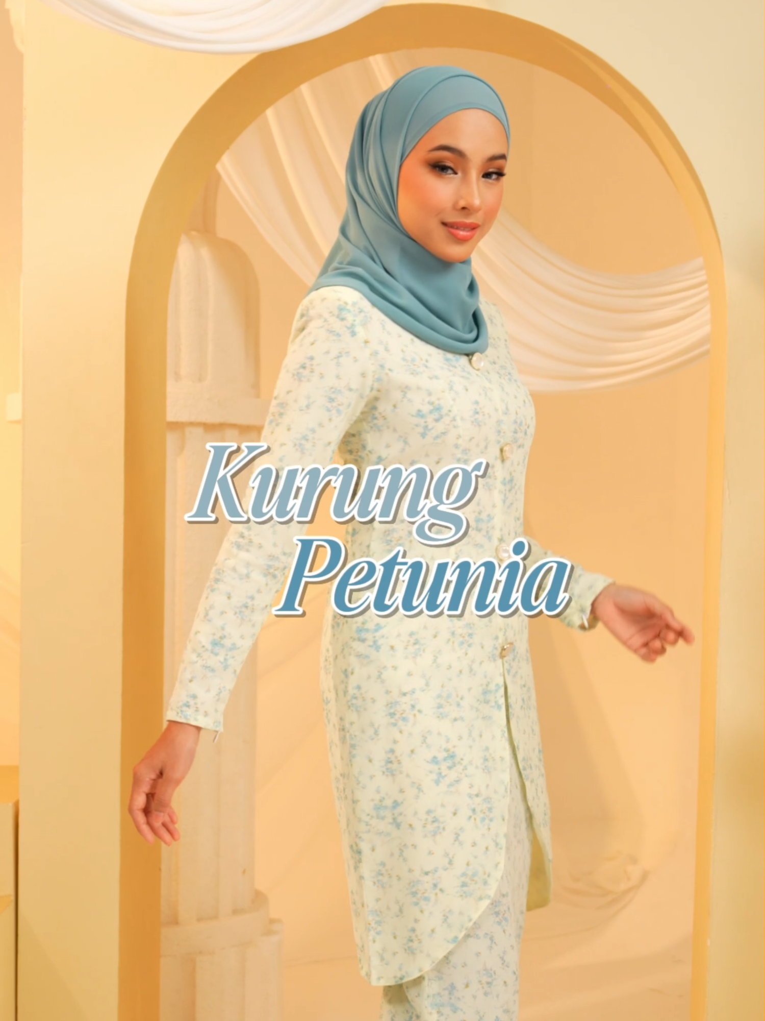 Siapa yang request admin close up Kurung Petunia incode Lime Green, nah untuk korang semua😘🌸✨ ​#fyp #fypツ #kurungmoden #saffyna #bajukurung