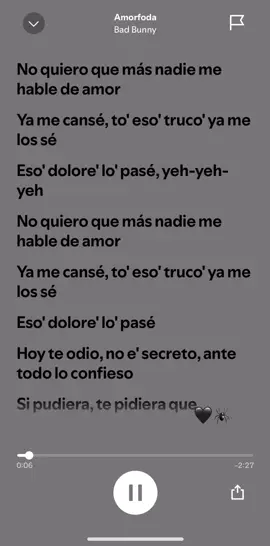 Let them go 🖤🖤Amorfoda- Bad Bunny #songs #lyric #sadsongs #spanish #fyp