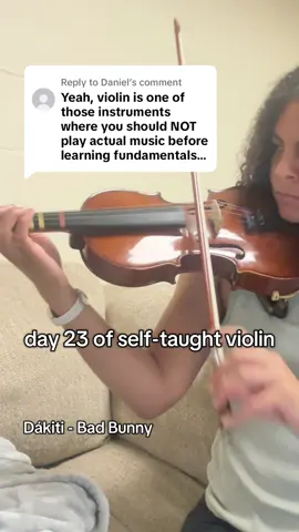Replying to @Daniel unfortunately i have too much fun playing actual music so i will not be stopping! here’s some bad bunny 🇵🇷 #violin #beginner 