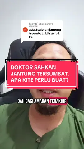Replying to @Robiah Bahari  Apa yang patut dibuat? “Biasanya doktor akan bagi ubat cair darah, ubat kolesterol, mungkin juga cadang buat angioplasty atau bypass kalau teruk sangat.” “Tapi dalam masa yang sama, kena kawal kolesterol dengan serius. Sebab kolesterol ni lah punca utama plak yang menyumbat salur darah. JANGAN LUPA SHARE..BEG KUNING DI BAWAH #cholesrix #guggul #kayuarjuna #jantung #kolesterol #roselle #jantungsihat #jantungtersumbat 