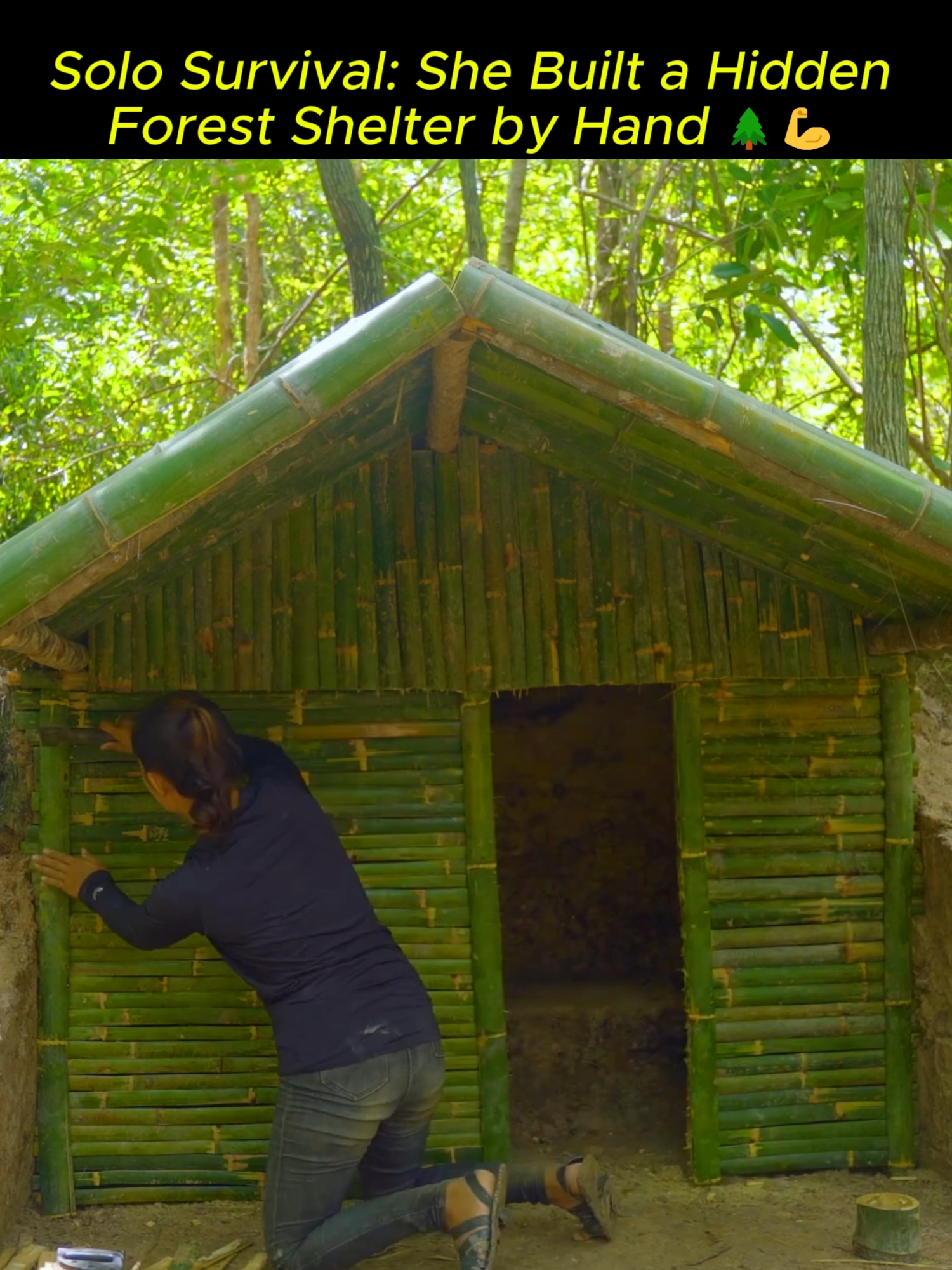 No tools. No help. Just survival instinct. Watch her create the ultimate hidden shelter in the wild. #SoloSurvival #HiddenShelter #ForestLife #SurvivalSkills #OffGridBuild #WildernessEscape #BushcraftGirl #NatureSurvival #HighRPMContent