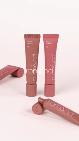 Launching Tomorrow 💋 MLBB tones that melt like velvet. Rom&nd’s Color Lip Matte = your new daily lip essential. #romand #softblurmatte #colorlipmatte