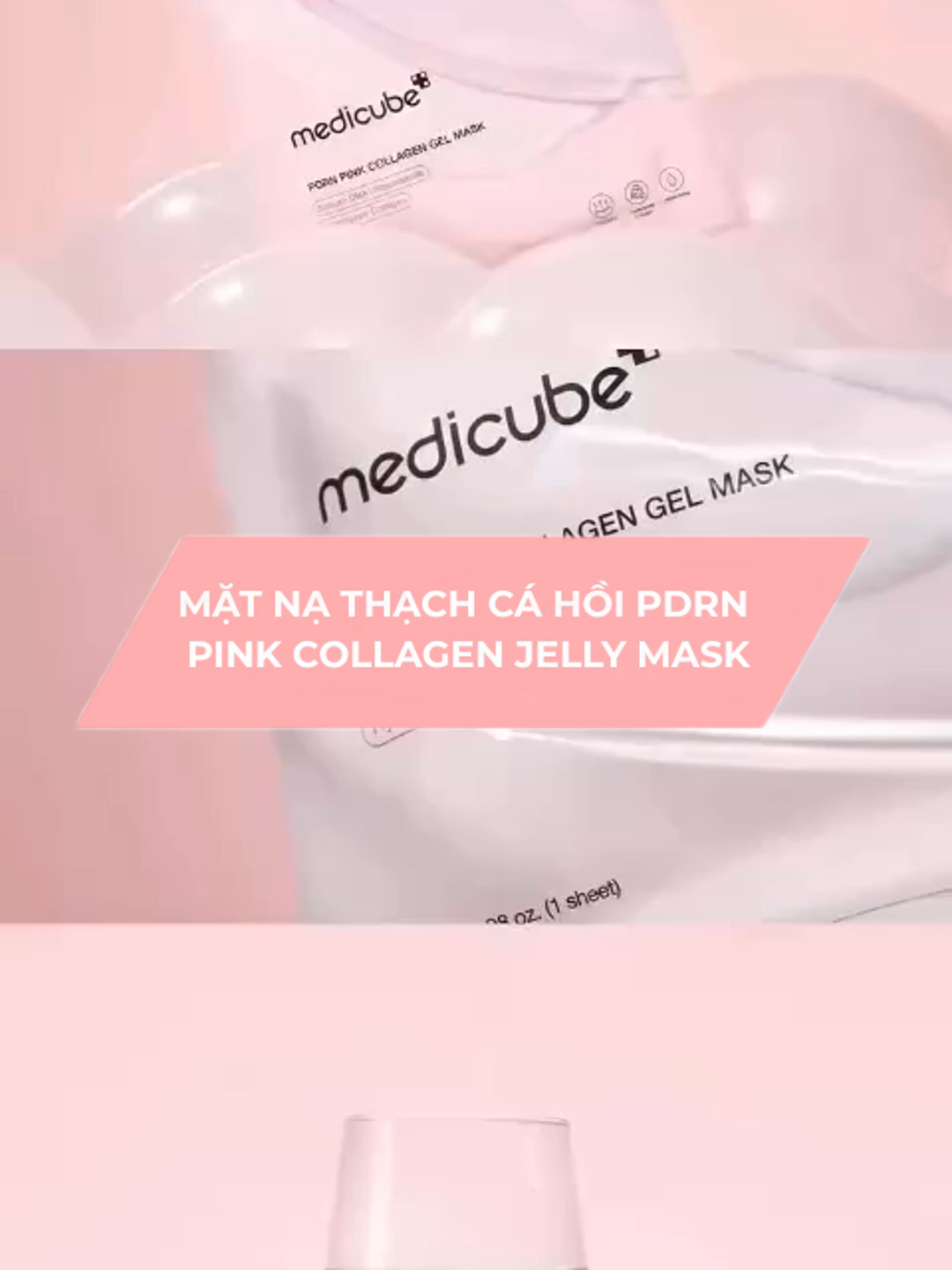 💗 Đắp là nghiện 💗 Mặt nạ thạch Cá hồi PDRN Pink Collagen Jelly Mask – giúp làm dịu và tăng độ đàn hồi cho da, giúp bạn có được làn da sáng mịn chuẩn Hàn.  #medicube #pdrn #goclamdep#medicubevietnam #skincareroutine