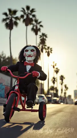 Jigsaw ain’t setting traps no more…He’s collecting bikes now! 😭🚲 POV: You hear the tricycle wheels and know it’s over. Jigsaw is the new Deebo! It’s his bike PUNK!👊 Want a custom Ai horror video like this to EXPLODE your page growth? Dm Us! 💌 #jigsaw #deebo #fridaymovie #aihorror #funnyhorror #fyp #viralshorts #ai 