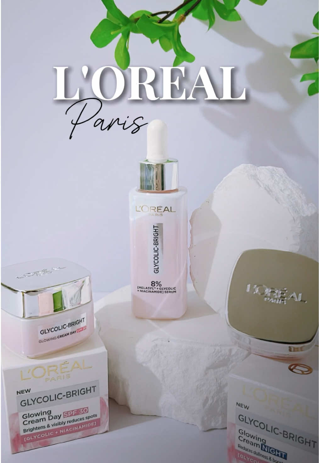 Bộ Serum Glycolic Melasyl 8% [Melasyl+Glycolic+Niacinamide] 30ml & Kem dưỡng ngày đêm mờ thâm nám L'Oreal Paris Glycolic ##loreal##lorealparis##review##ttlk