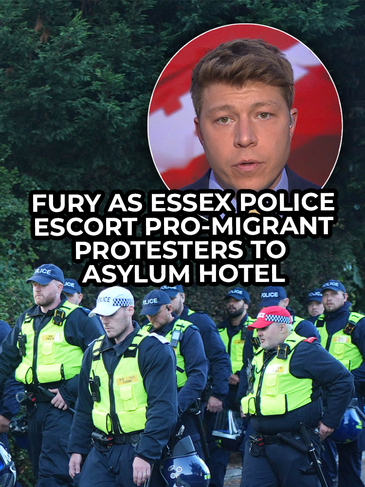 Patrick Christys reacts to video footage showing Essex Police escorting pro-migrant protesters to asylum hotel.  #PatrickChristys #EssexPolice #Migration #Migrants #GBNews