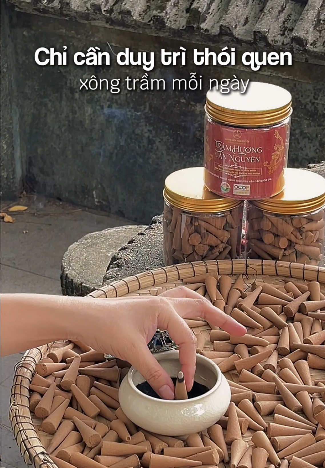 Chỉ một nụ trầm mỗi ngày, giúp không gian sống luôn an lành 🍃 #huongsachtannguyen #tramhuong #ocop #huongtram #nutramhuong 