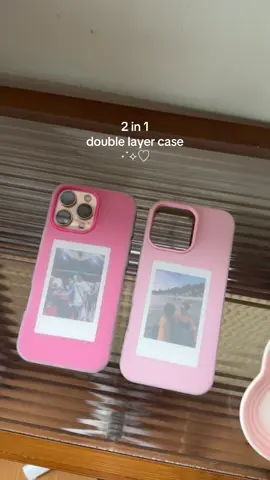 2 in 1 double layer case pwede lagyan ng photos instax & mini strip 💕 #phonecase #iphonecase #case #caseforphone #tiktokpink #pinkcase  #couplecase #photocase 