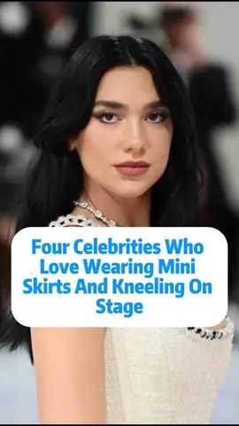 4 Celebrities Who Love Wearing Mini Skirts and Kneeling on Stage. #usa #celebrity #entertainment #fyp#MiniSkirtQueens #StagePower #SexyPerformers#TateMcRae #Lisa #SabrinaCarpenter #DuaLipa