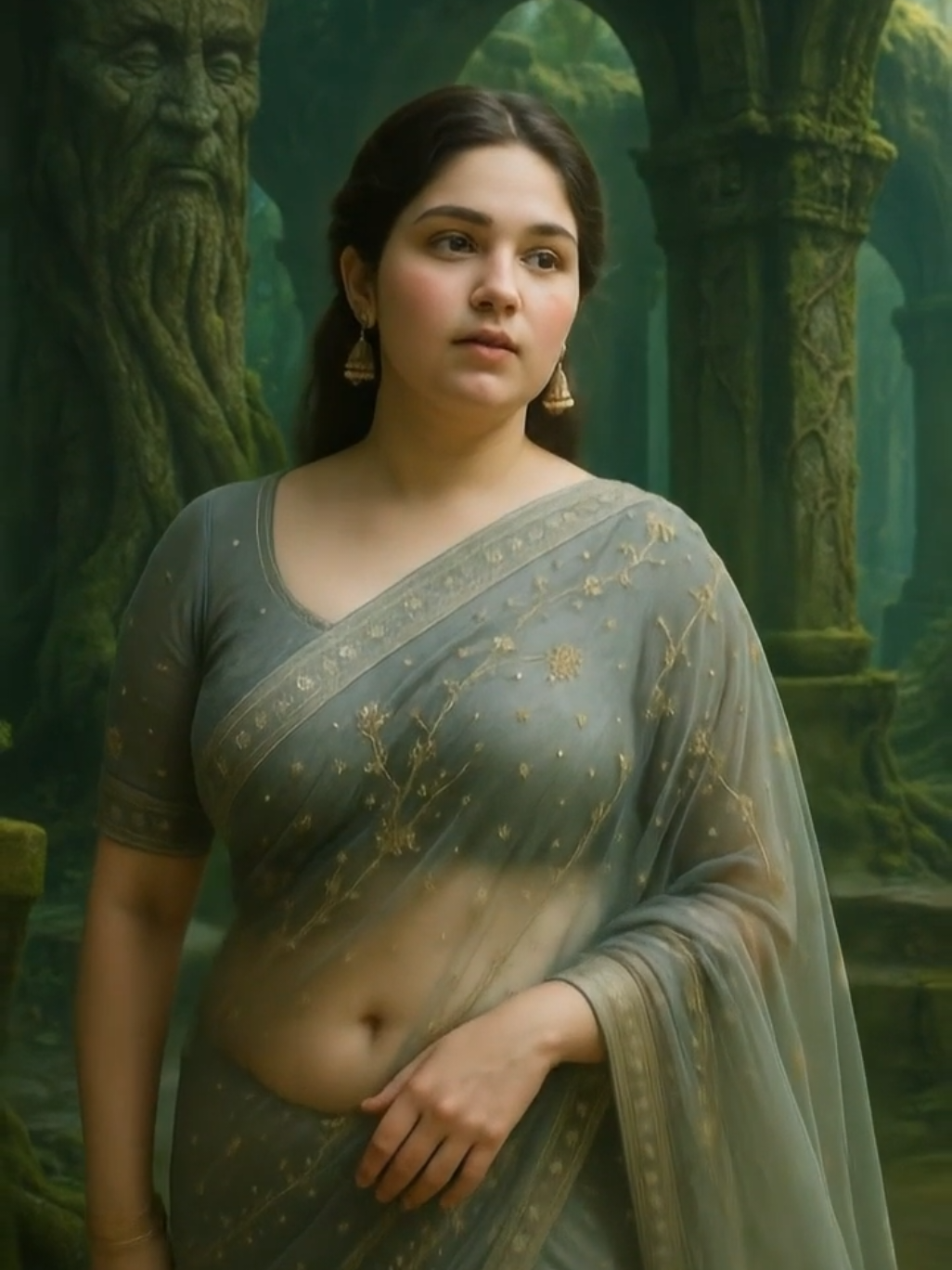 💫 Lost in the Ancient Woods: This Saree Scene Is Pure Art! 🍃 #fypシ #foryouシ #foryoupage #trend #trending #trendingnow #viralvideo #viralreelsシ #viralvideoシ #shorts #AISaree #EnchantedForest #MysticalRuins #StarMindAI #ViralShorts #IndianFashion #SareeReels #CulturalElegance #AIGenerated #TrendingNow #FantasyPortrait #AncientWoods #InstaReels #Shorts2024 #TikTokViral #DigitalArt #ElegantLook #SareeLove #MagicalSetting #VisualArtistry