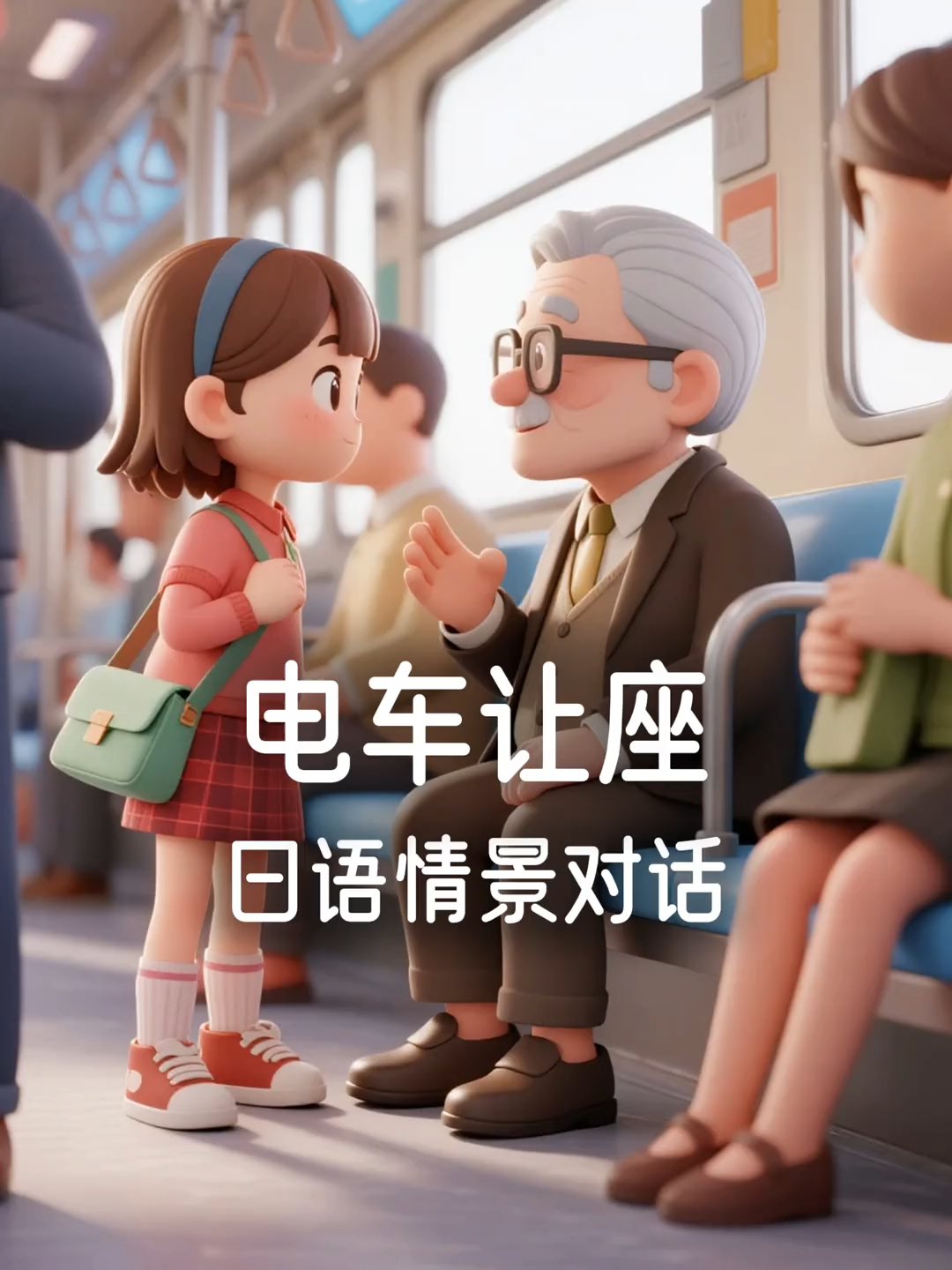 日语情景对话--电车让座#日语 #日语学习 #日语教学 #Japanese #日语口语