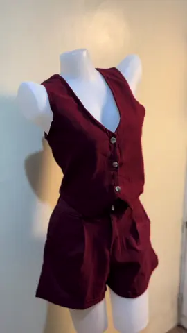 Vest Button Up Top & Highwaist short coordinates #ternotopandshort #ternovestandshort #coordinates #ternooutfit #ternocoordinates #terno #forwomen #fyp #foryoupage #clicktheyellowbag 