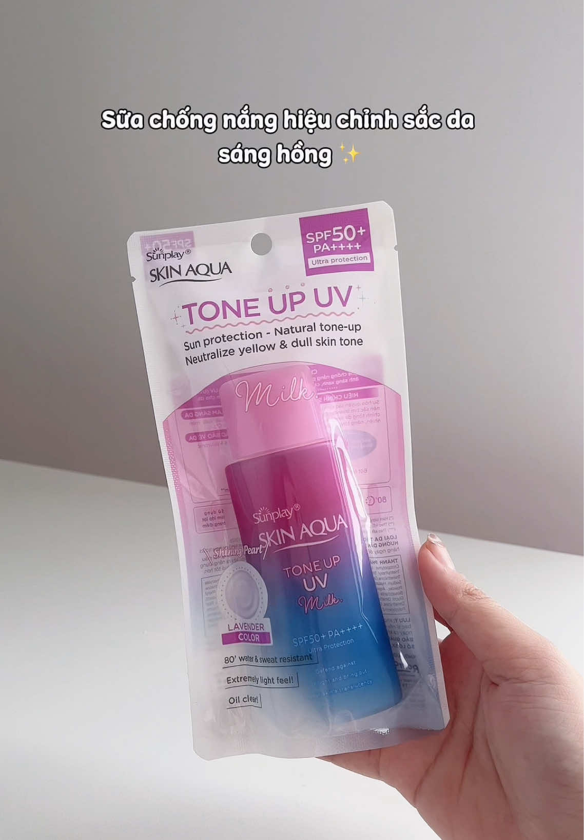 Em này hiệu chỉnh sắc da sáng hồng glowy xinh lém 🎀✨ Sunplay Skin Aqua Tone up UV Milk #hgreview #skinaquatoneupuv #skinaquatoneupuvmilk #kemchongnang #suachongnang 