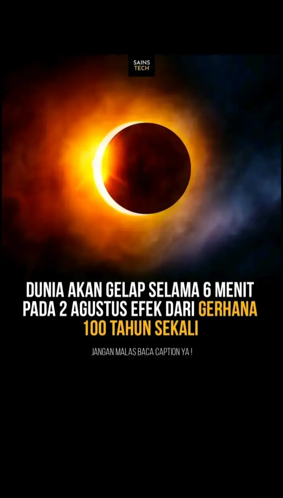 Dunia akan menyaksikan salah satu fenomena langit paling langka abad ini yakni gerhana matahari total dengan durasi lebih dari enam menit. Peristiwa ini diprediksi akan menyebabkan langit menjadi gelap seperti malam di siang hari, berlangsung hingga 6 menit 23 detik, menjadikannya salah satu gerhana terpanjang dalam sejarah modern.   Gerhana ini bukan sekadar fenomena biasa, melainkan bagian dari siklus Saros 136, yang dikenal menghasilkan gerhana dengan durasi panjang dan pemandangan spektakuler.   Fenomena ini bukan hanya memukau secara visual, tetapi juga penting secara ilmiah karena menjadi momen krusial bagi para astronom dan peneliti cuaca antariksa untuk mengamati matahari lebih dalam.   Jalur totalitas gerhana akan melintasi berbagai wilayah di dunia, dimulai dari Samudra Atlantik dan bergerak ke arah timur, melewati beberapa negara dan benua. Karena sangat langka, momen ini disebut-sebut sebagai satu-satunya kesempatan dalam hidup bagi banyak orang untuk menyaksikan gerhana matahari total selama lebih dari enam menit secara langsung yang diprediksi bakal terjadi pada 2 Agustus 2027 nanti.   #beritaterkini #inilahcom #InilahNews #gerhana #bulan #titiktengah #titikcerah #xybca #fyp 